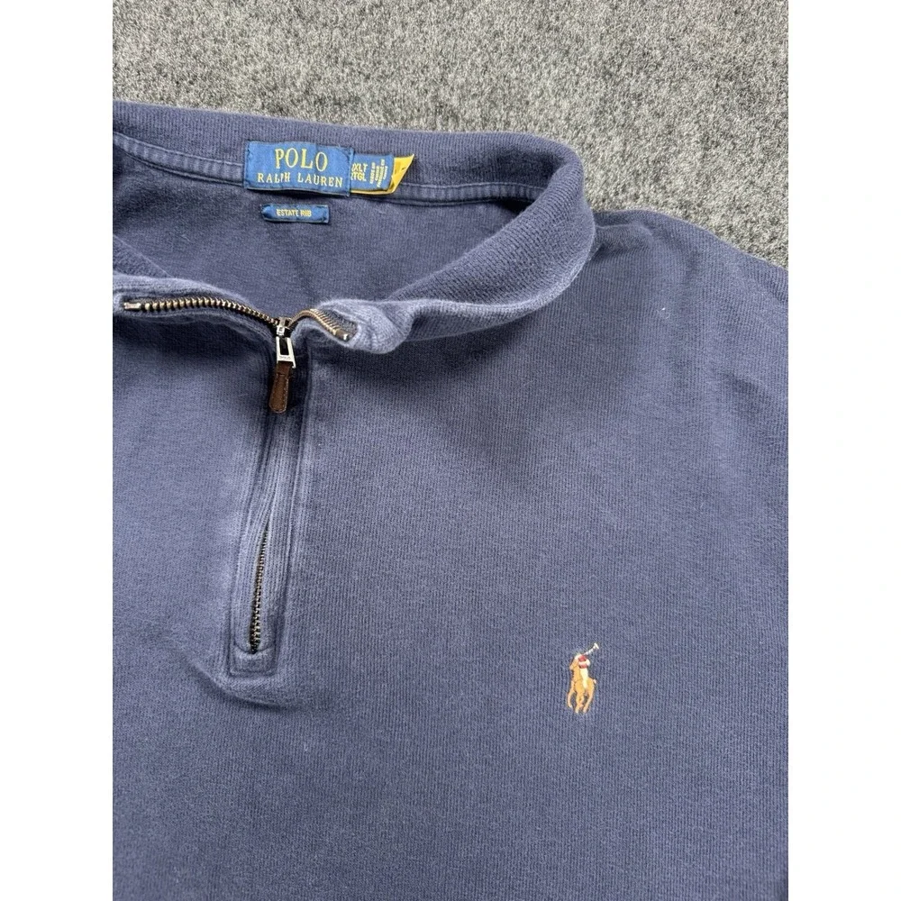 Polo Ralph Lauren Estate Rib 1/4 Zip Pullover Navy 2XLT Big Pony